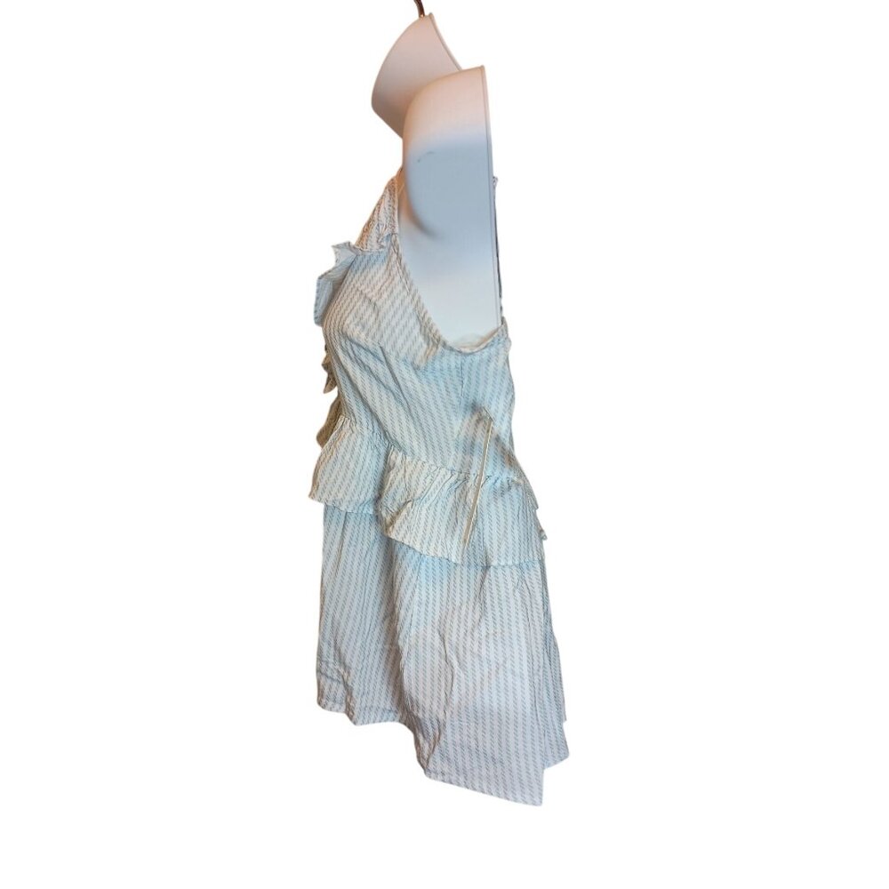 WallFlower Challis Ruffle Cami Tank Top Sleeveless Blouse Women's Sz. XS Blue/Wh - Picture 3 of 7